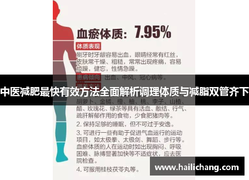 中医减肥最快有效方法全面解析调理体质与减脂双管齐下